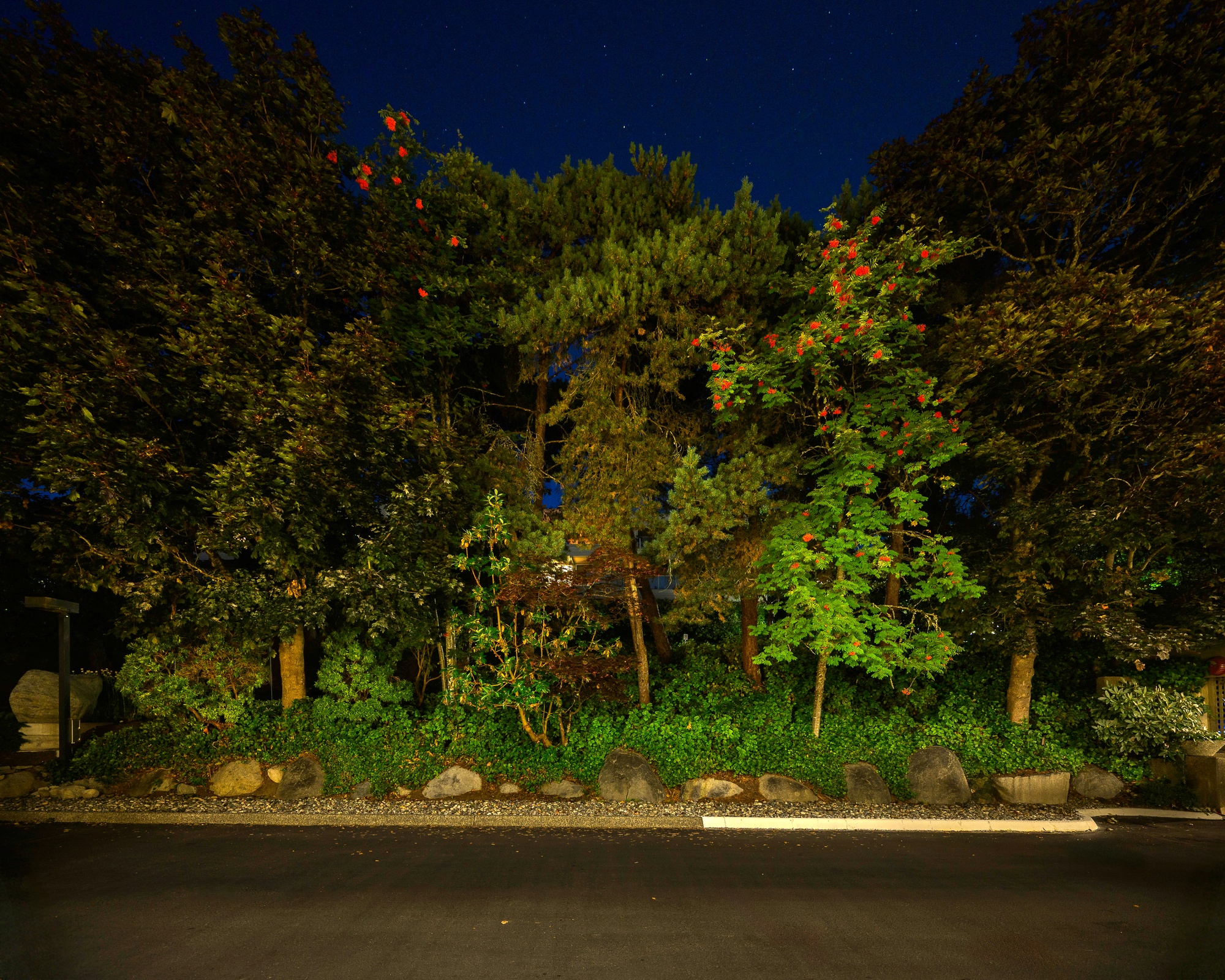 Before - Strata Sign & Rock Wall Lighting – Common Area, Maple Ridge