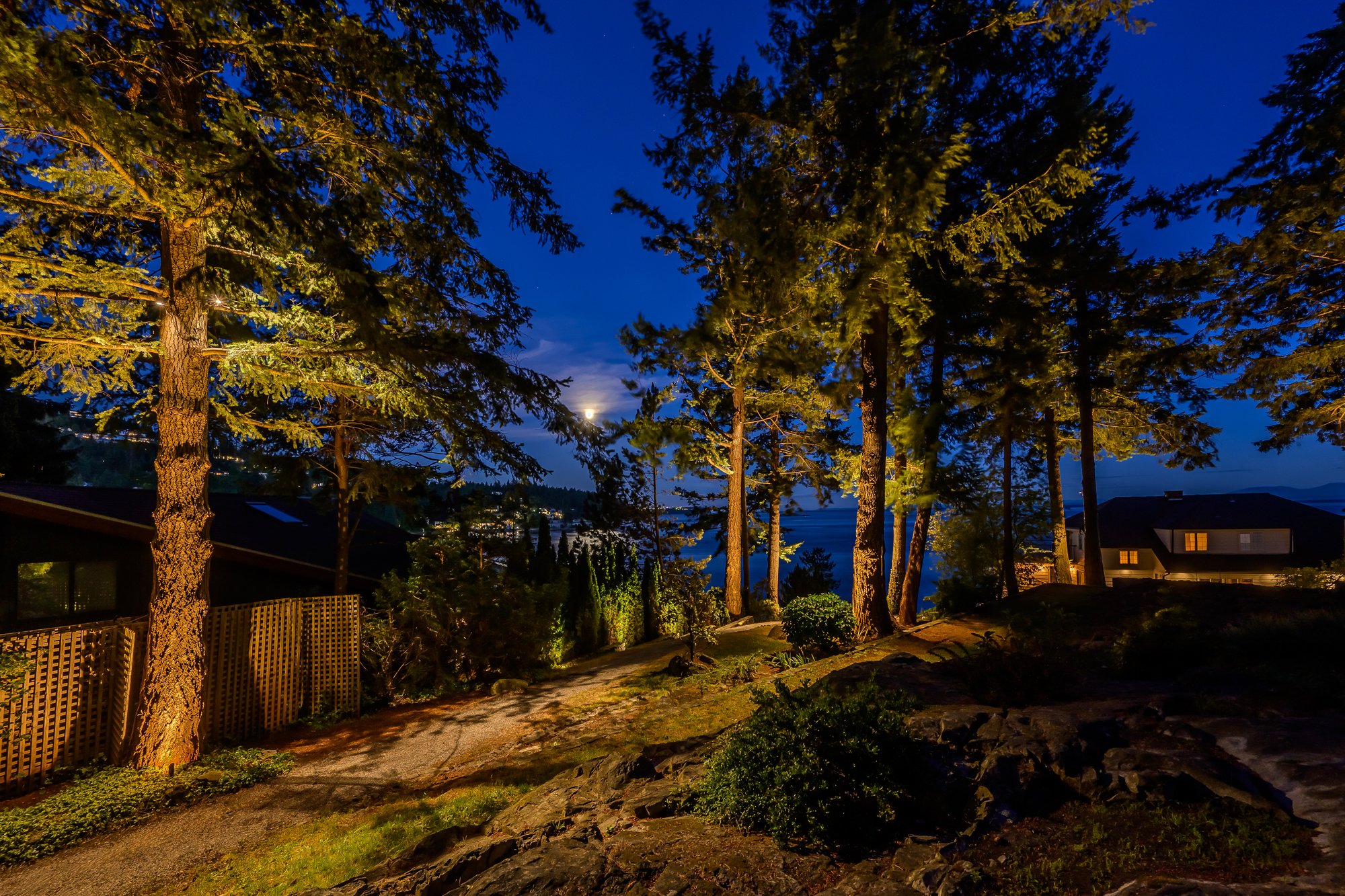 Eagle Island Waterfront Landscape Lighting Project - Lighting That Grows With the Property