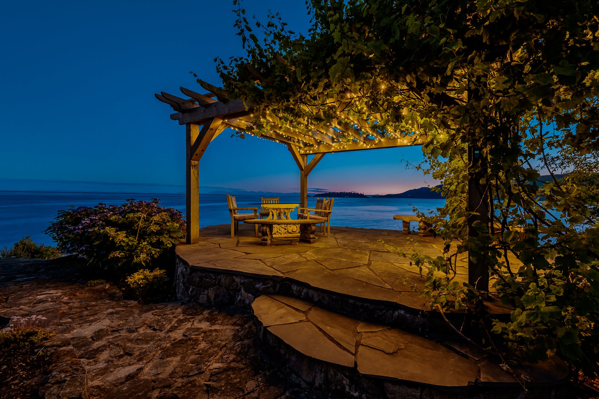 Eagle Island Waterfront Landscape Lighting Project - A Waterfront Gazebo Worth Enjoying