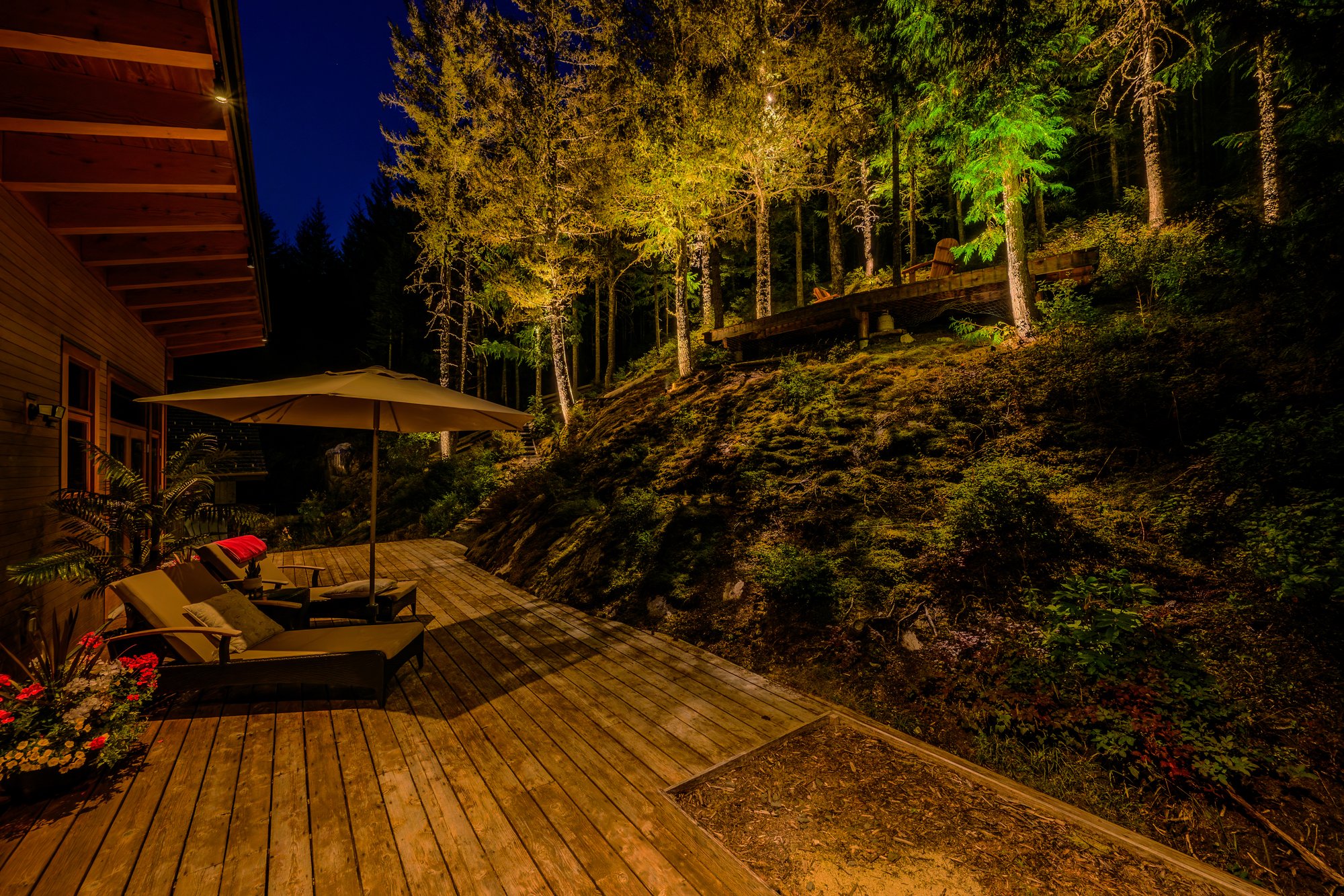 Whistler Landscape Lighting for a Mountainside Home - Carefully Controlled Light Without Uncomfortable Glare