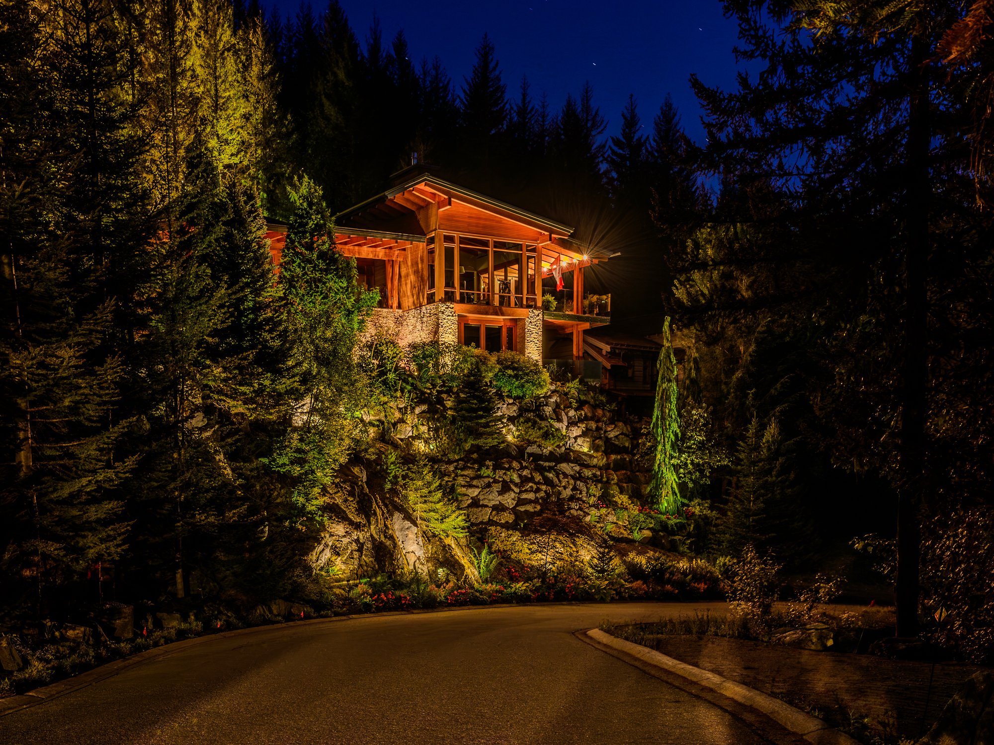 Whistler Landscape Lighting for a Mountainside Home