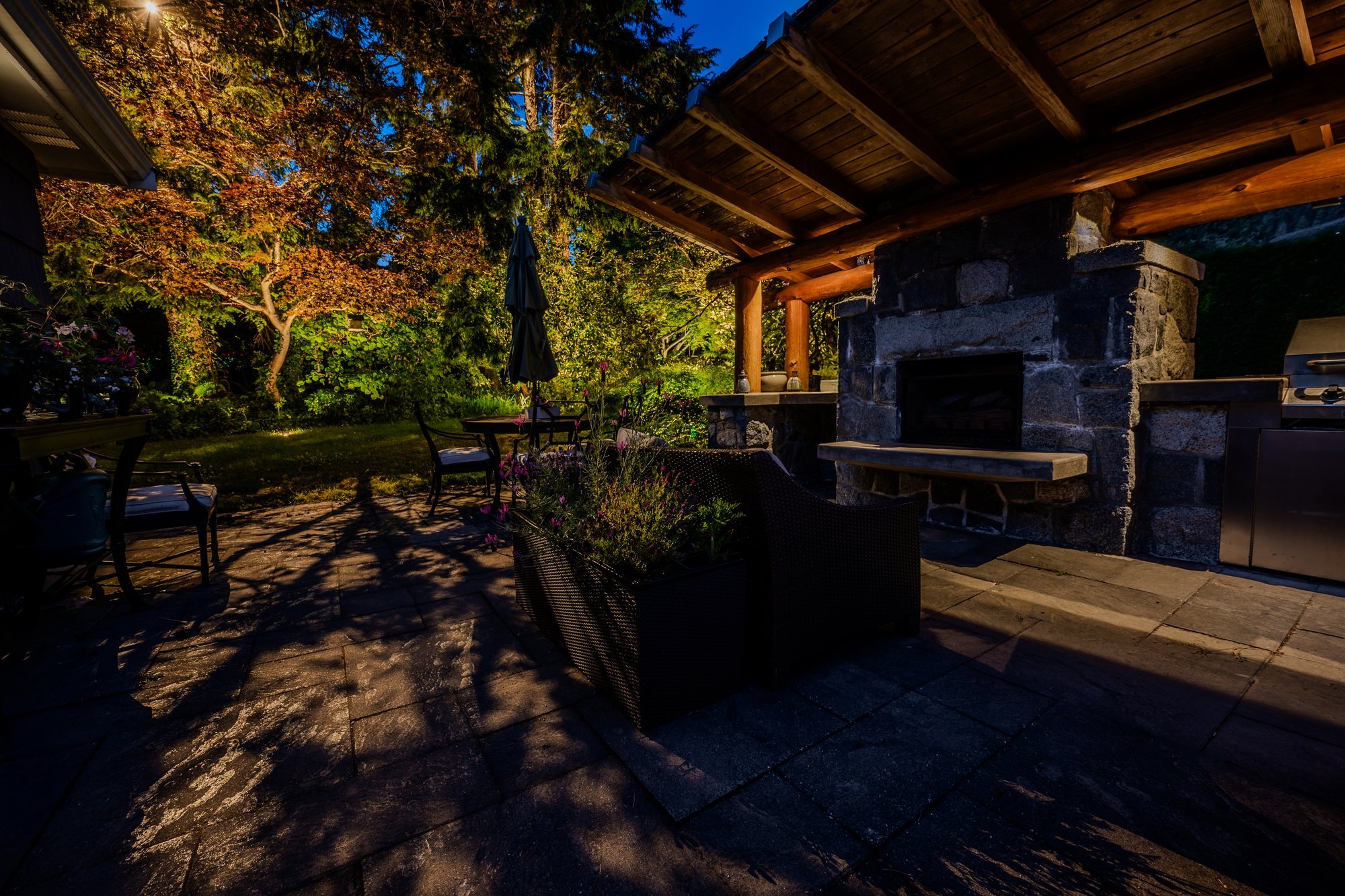 Tree Uplighting & BBQ Area Lighting – Wellington Avenue, West Vancouver - Copy of Copy of borealandscapelighting July2025 04