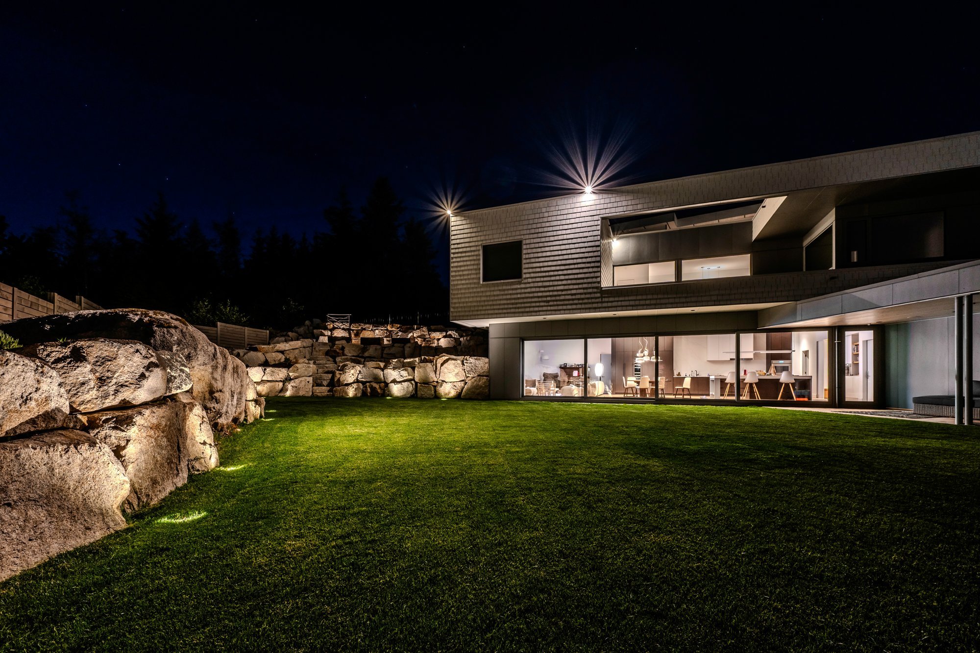 Smart-controlled low voltage outdoor lighting with remote access and automated scheduling