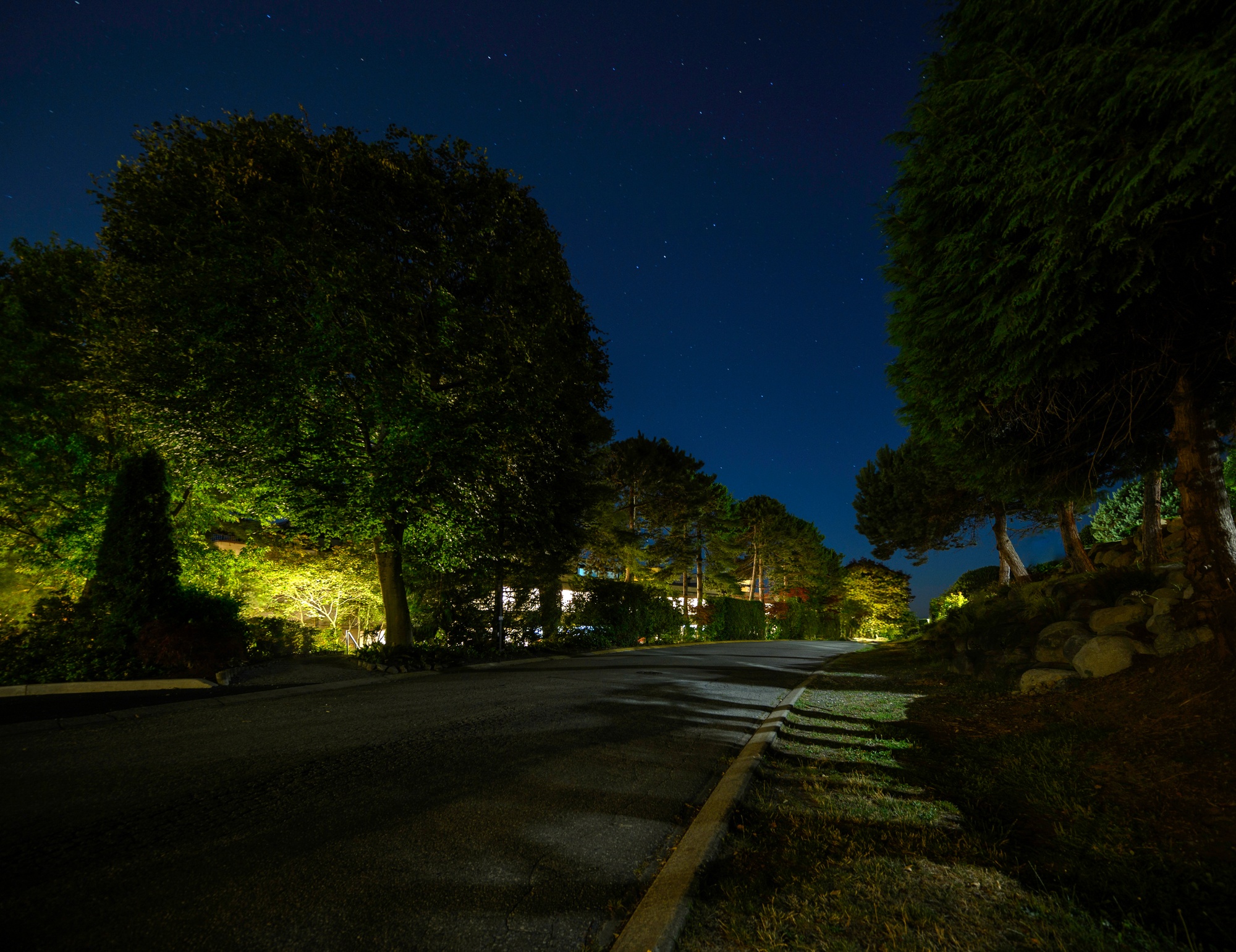 Home exterior before security lighting installation